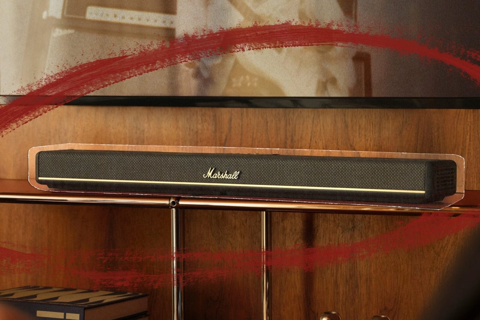 クラシカルなアンプのよう。Marshallのコンパクトなサウンドバー