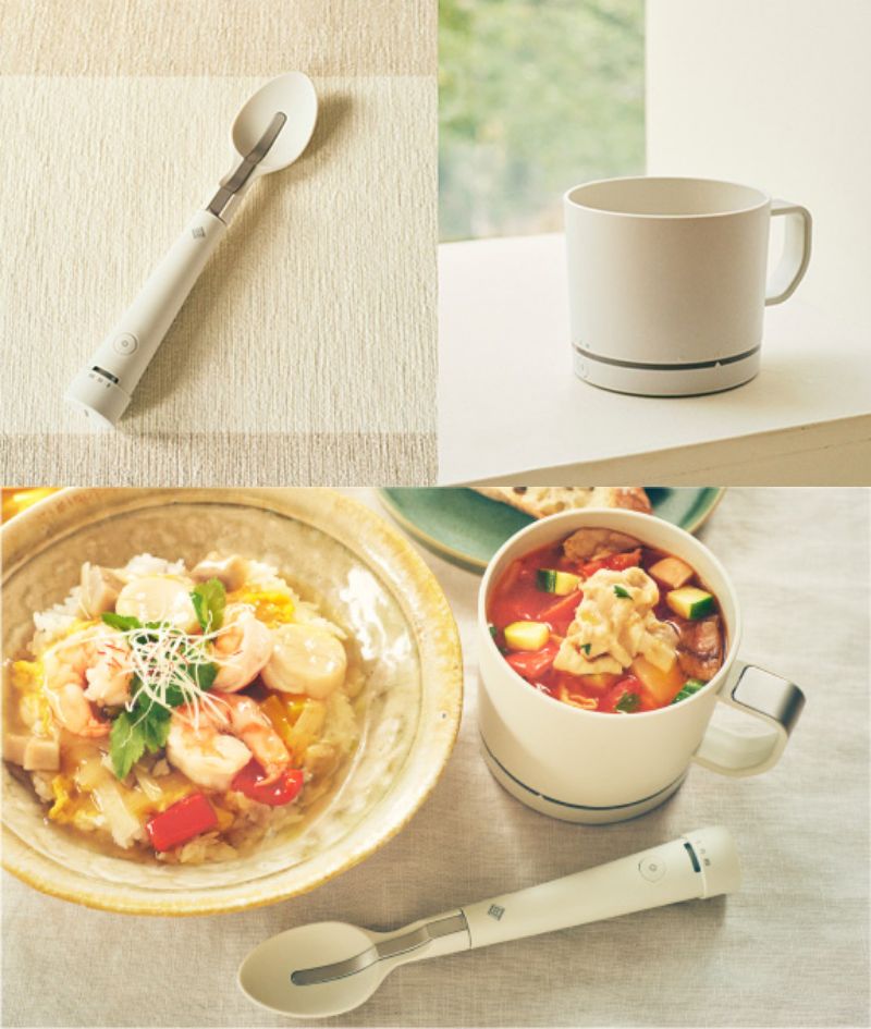 電気の力で減塩する食器「エレキソルト」、新型スプーンとカップを発売