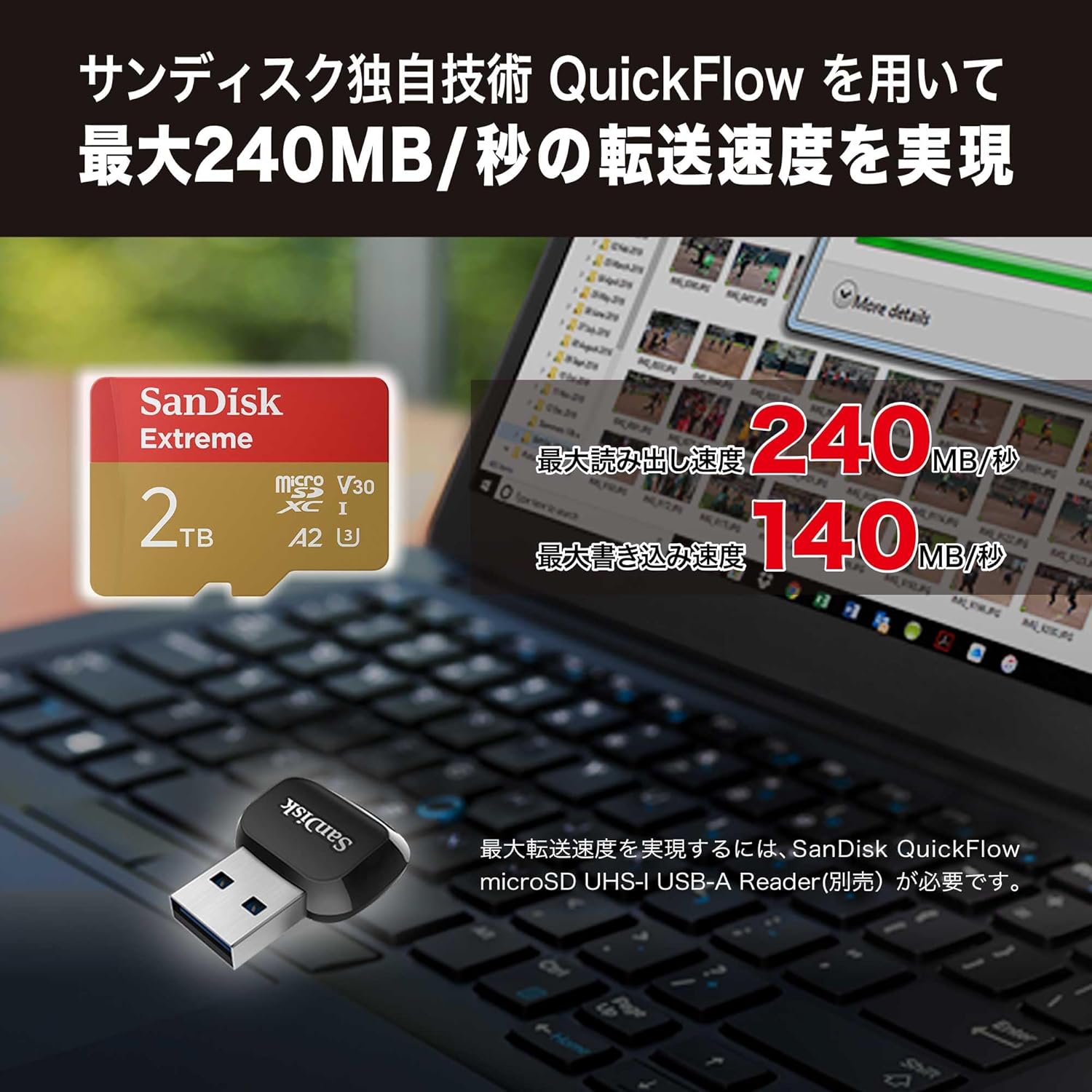⭐特別割引セット・大容量2TB MicroSDXC 高速データー転送・アダプター
