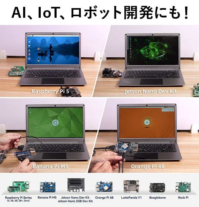 ラズパイ直付けもOK。ノートPC風のキーボード内蔵モバイルモニターが ラズパイ直付けもOK。ノートPC風のキーボード内蔵モバイルモニターが
