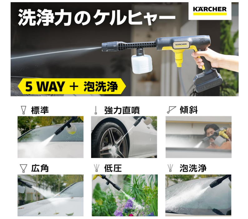 水道いらずで即キレイ。軽量“5in1”ケルヒャーがどこでも汚れを