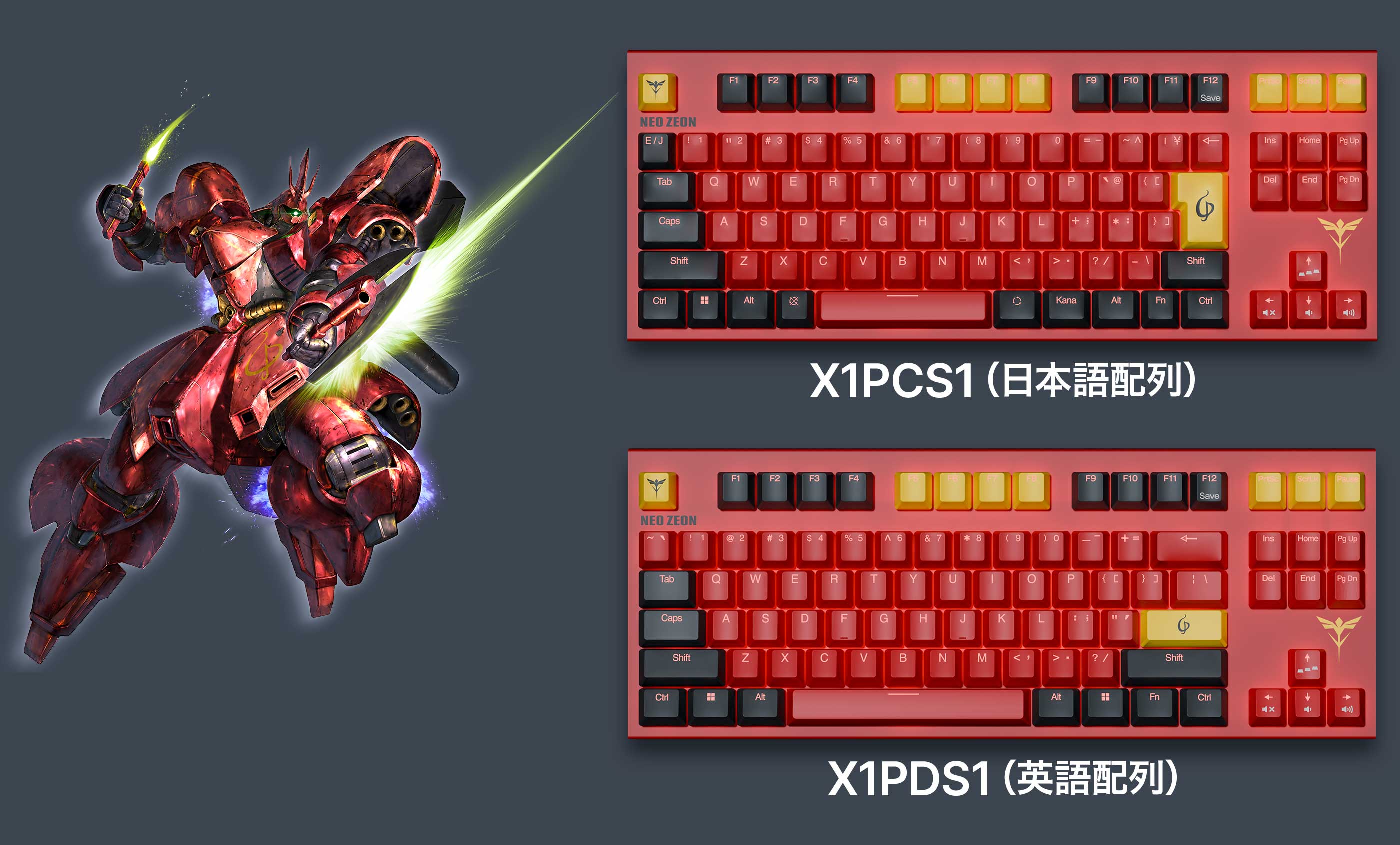 Zガンダム＆逆シャアコラボのRealforceキーボードがグッドルッキン 
