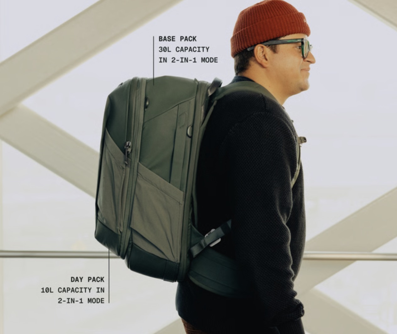 Peak Designの新しいトラベルバッグは、2つのバッグが1つに合体 