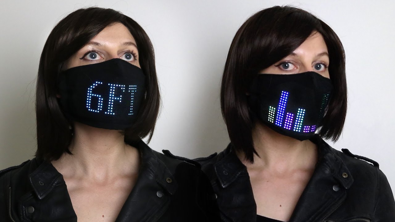 マスクにLEDディスプレイを忍ばせて。どんなメッセージにしようかな 