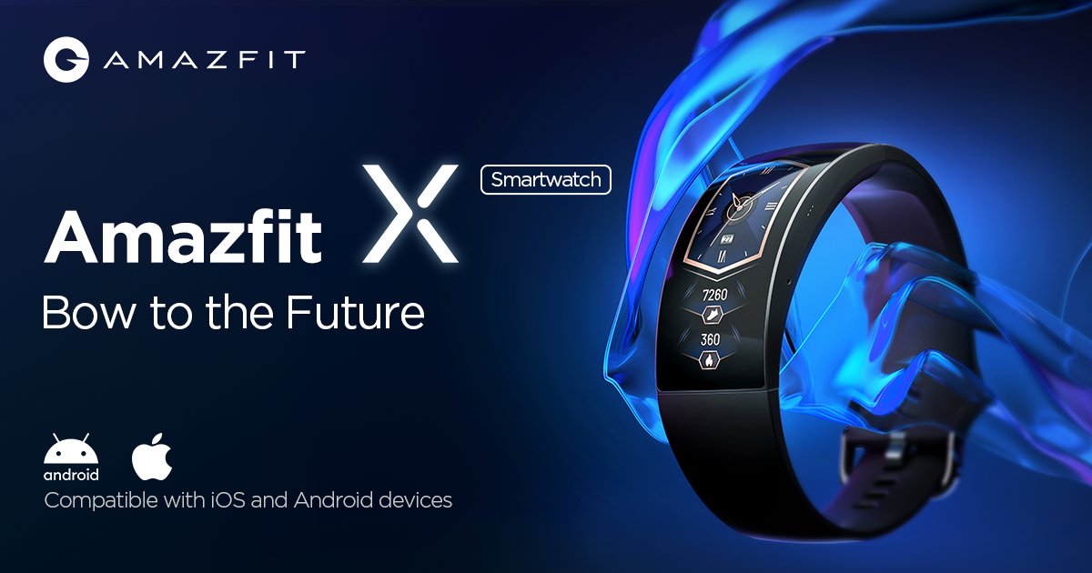 92度の曲面ディスプレイを持つ腕輪型スマートウォッチ「Amazfit X 