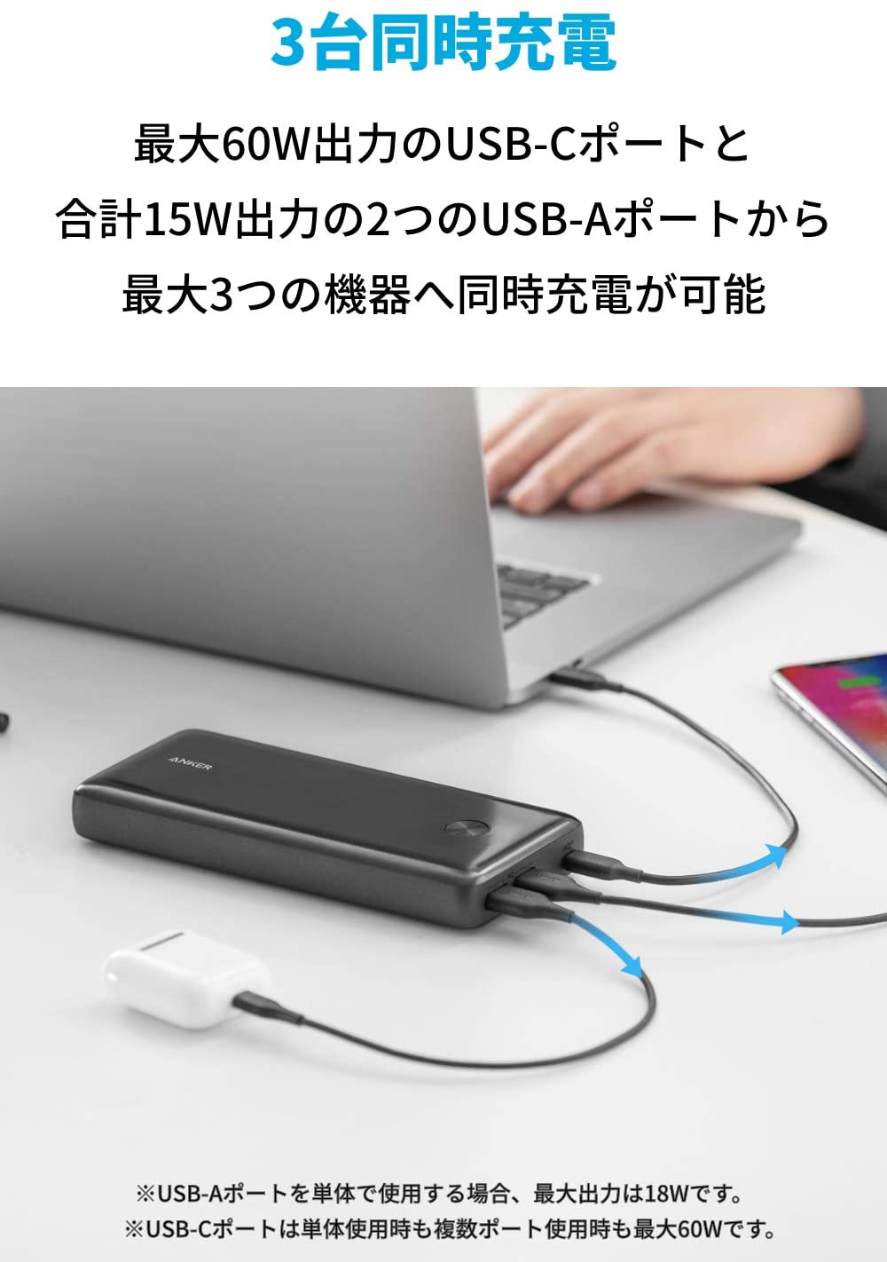 ラップトップファーストなモバイルバッテリー 「Anker PowerCore III
