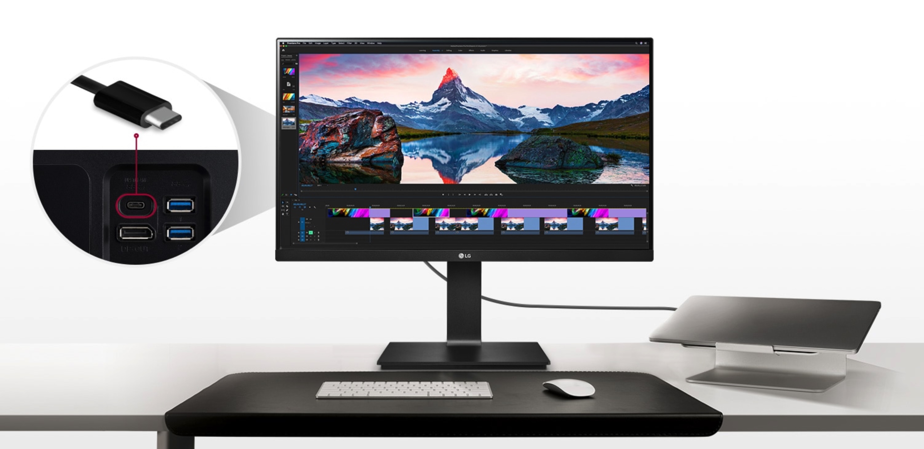LG｜USB-C接続 PCモニター 23.8型 /フルHD(1920×1080) ケーブル1本つなぐだけ。LGの23.8インチUSB-Cモニターは4万円切り
