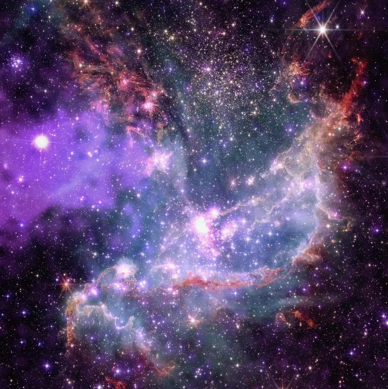 NASA、波長域の異なるデータを重ね合わせた宇宙画像を公開