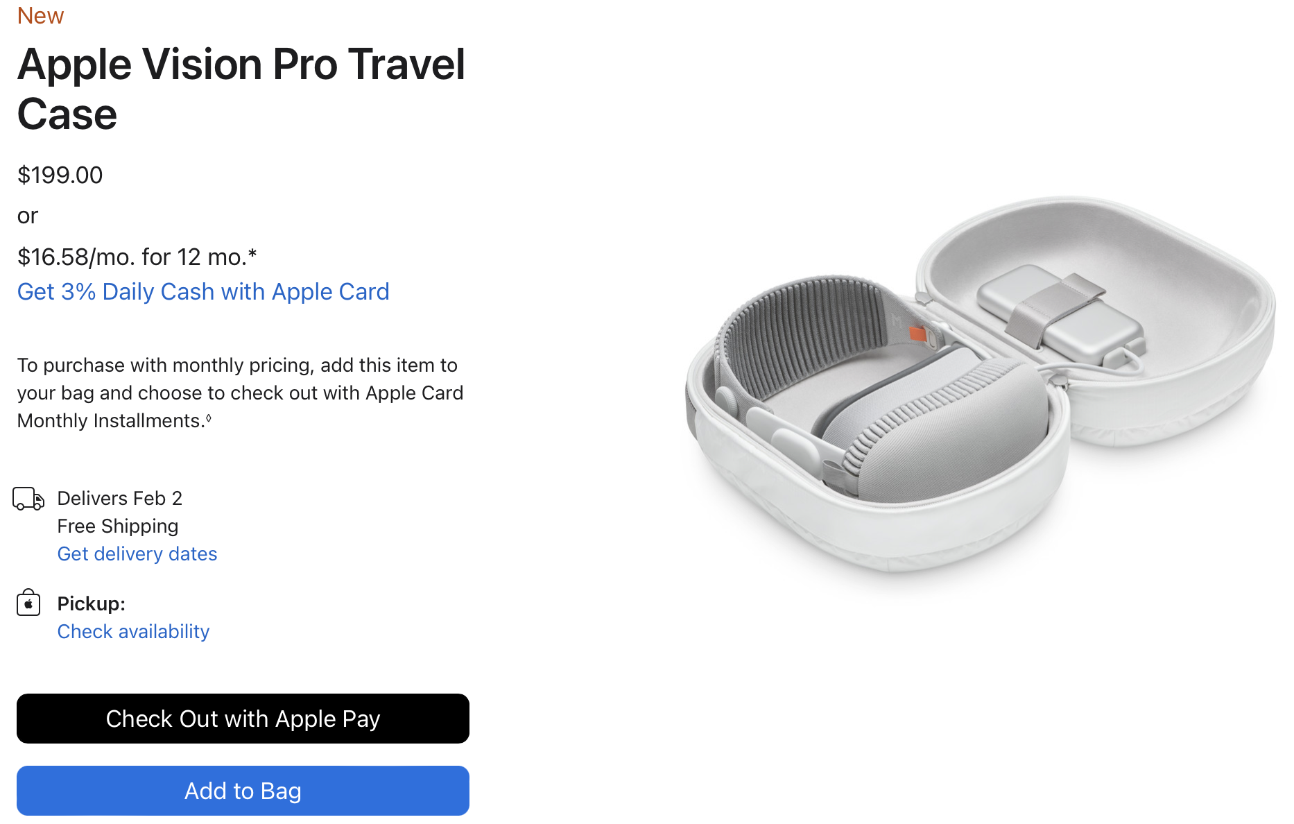 【未使用品】Apple visionpro 純正ケース Apple Vision Pro専用ケースやバッテリーがさっそく販売中です