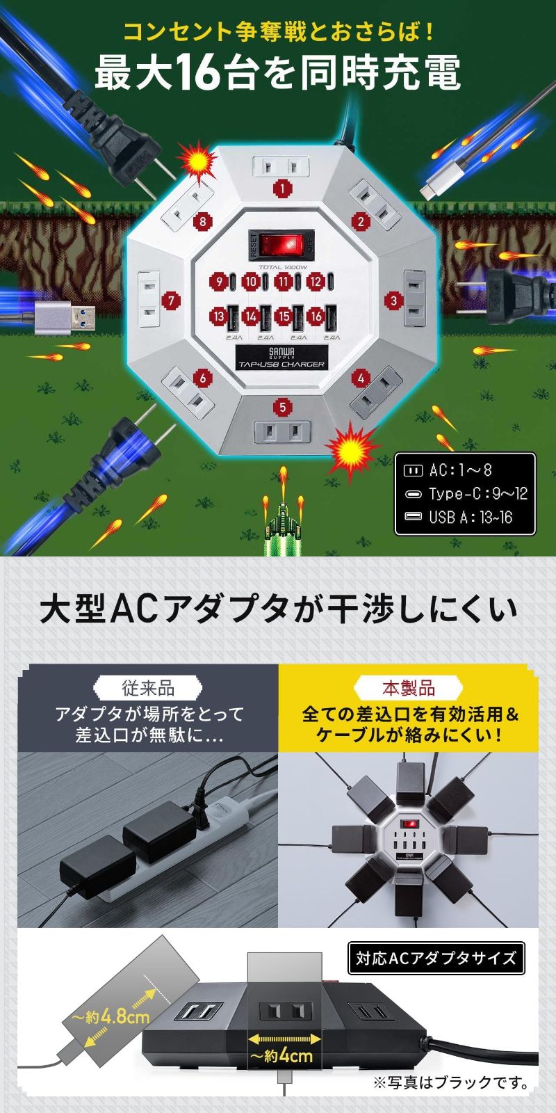 ゼビウス』の浮遊要塞ソックリの8角形電源タップが17％オフ