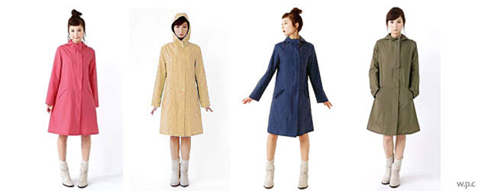 カラダのラインをほっそり見せる おしゃれレインコート Glitty