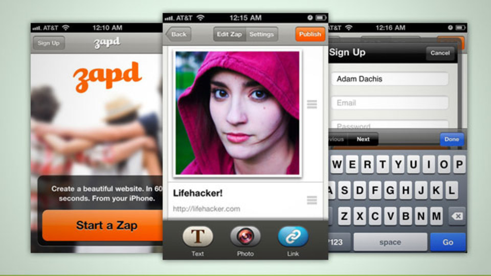 『Zapd』ならiPhoneから魅力的なサイトが作成できる!