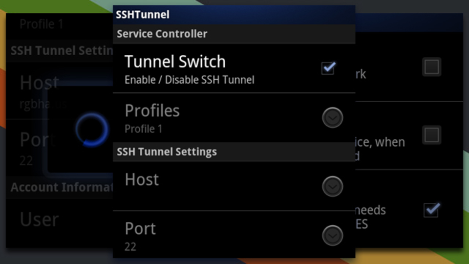 『SSH Tunnel』は1クリックでAndoidからのネット接続のセキュリティを強化