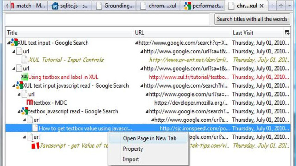 「FromWhereToWhere」はFirefoxのブラウズ履歴をスレッド表示!