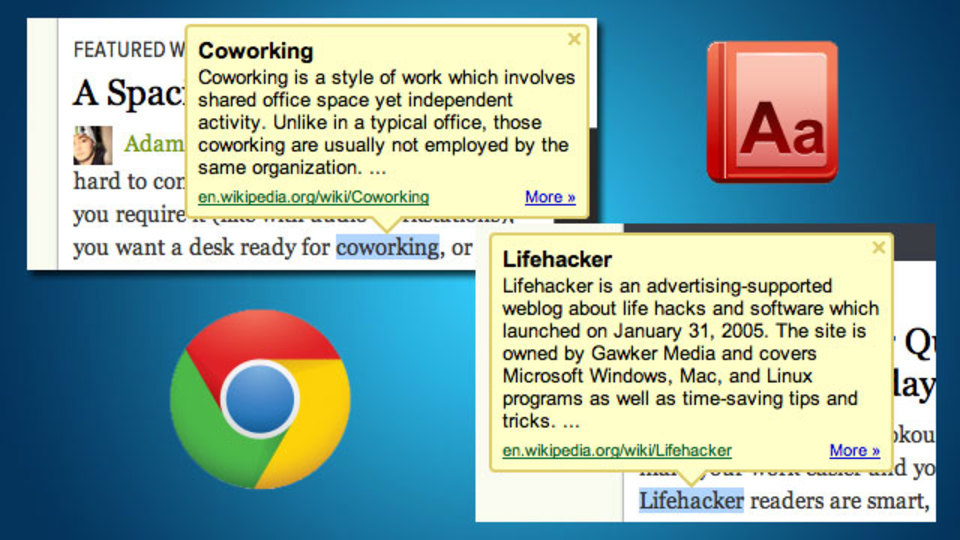 ブラウズ中に辞書が引けるChrome拡張機能「Google Dictionary Extension」