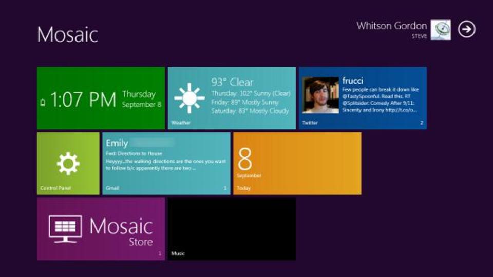 Windows 8 MetroのUIをWindows 7で利用できる『Mosaic』