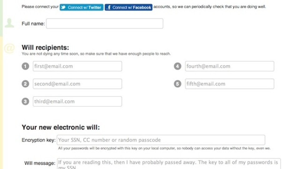 自分の死後に大事なデータのパスワードを送信してくれる「PassMyWill」