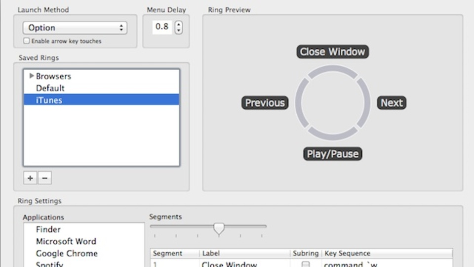 『SwiftRing』でマウスジェスチャーをOS Xに!