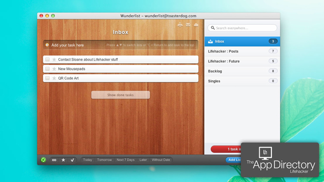 米Lifehacker編集部イチオシMacのToDoアプリは無料の『Wunderlist』