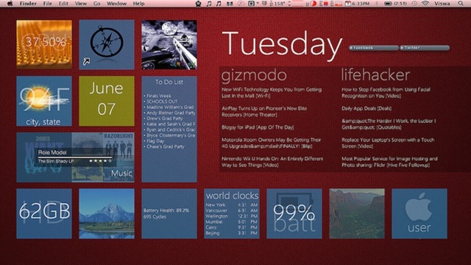 Windows 8の「Metro UI」の見映えをMacに~究極のデスクトップを求めて