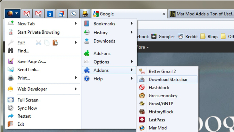 WindowsのFirefox対応の便利な機能満載な無料のアドオン「Mar Mod」