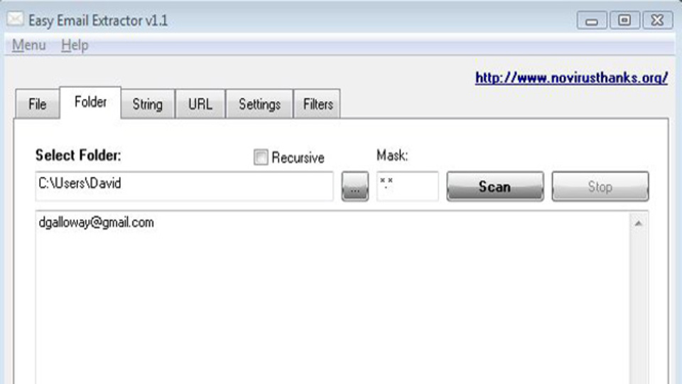 ファイル、フォルダ、ウェブサイトなどからメールアドレスを抽出してくれるフリーウェア『Easy Email Extractor』