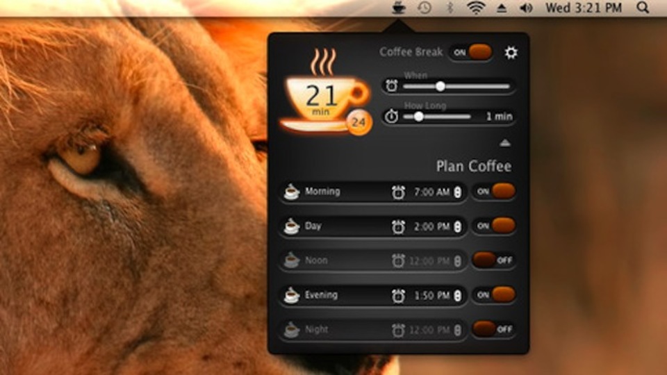 休憩時間になったらパソコン画面が暗くなるアプリ『Coffee Break』