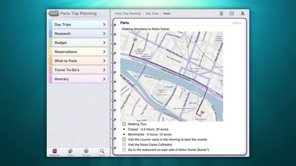 マイクロソフト作成の人気メモ作成ツール『OneNote』のiPad版がついにリリースされました