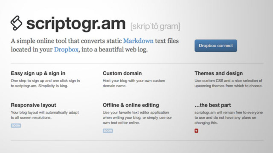Dropboxを使ってブログが作れる「Scriptogr.am」