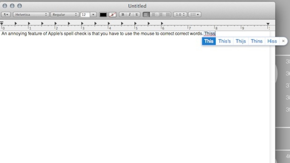 Mac OS Xでスペルミスした時に素早く修正できるキーボードショートカット