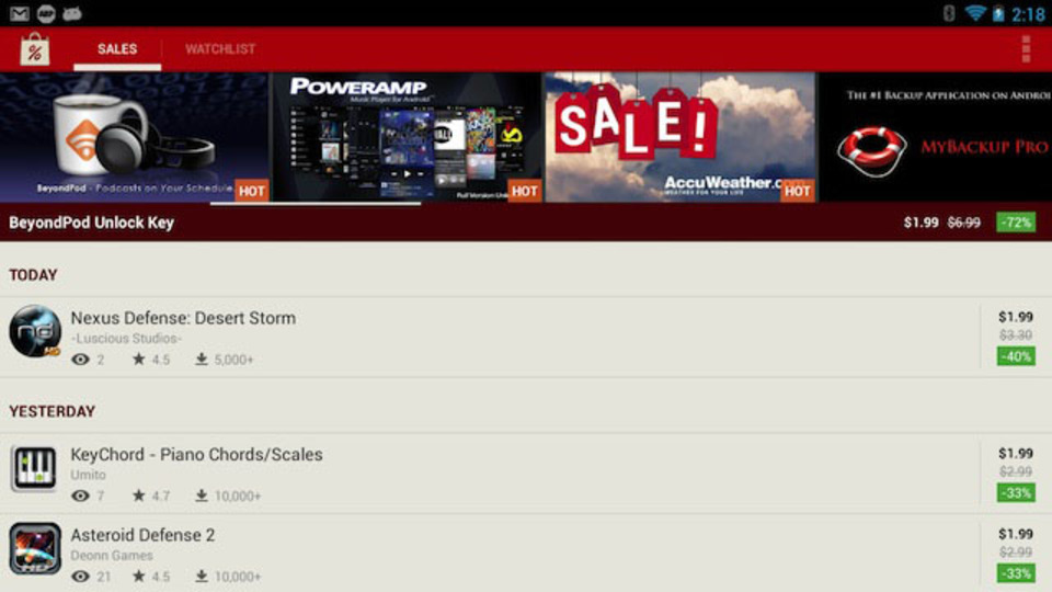 欲しいアプリが値下げされたら教えてくれる『AppSales. Best Apps on Sale』