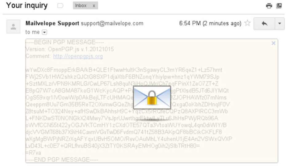 Webメールに暗号化機能を与えるアドオン「Mailvelope」