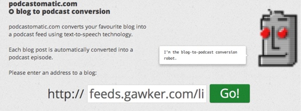 英語ブログのRSSをPodcast化。「podcastomatic.com」が便利です