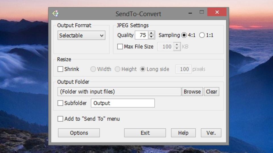 右クリックメニューに画像変換機能を追加できるWindows用ツール『SendTo-Convert』