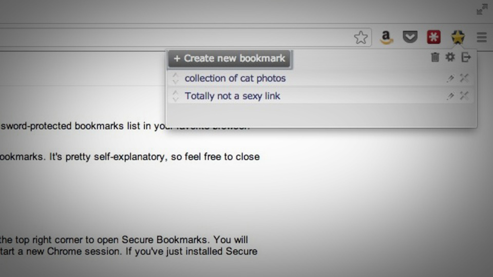見られたくないブックマークをパスワード保護できるChrome用拡張機能『Secure Bookmarks』