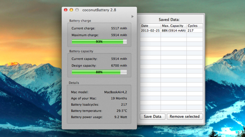 MacBookのバッテリーの健康状態を知らせてくれる『coconutBattery』