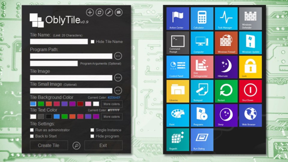 Windows 8でスタイリッシュなカスタムタイルが作成できる『OblyTile』