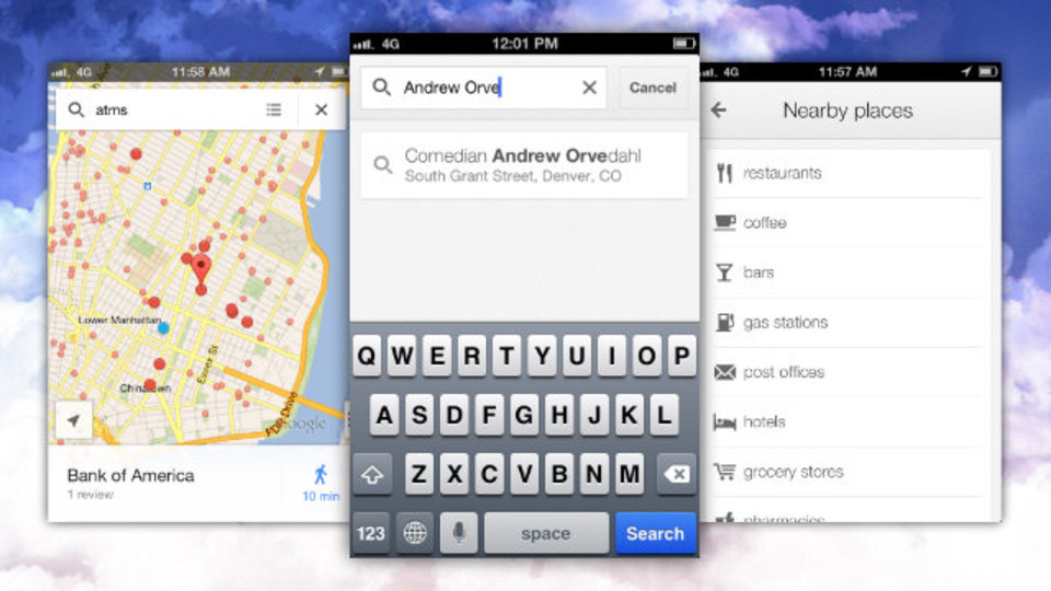 iPhone用『Google Maps』がアップデート! カテゴリー検索や連絡先の住所検索が可能に