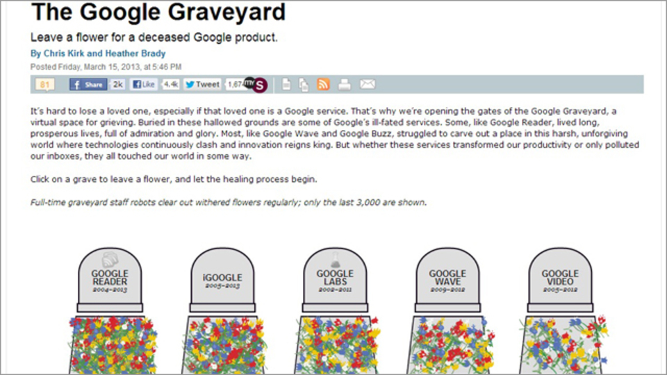「R.I.P. Googleリーダー」~廃止されたGoogleサービスに献花をしよう!