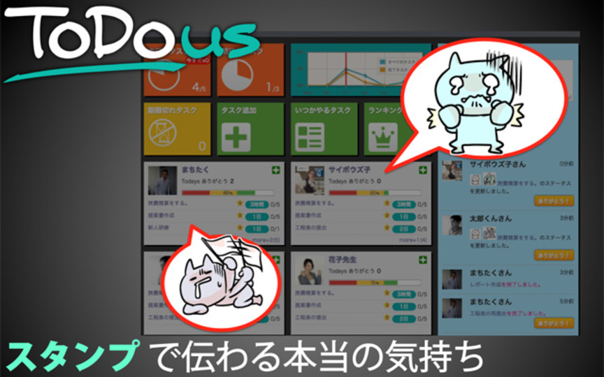 これなら「できません」も伝わる? ソーシャルタスク管理「ToDous」にスタンプ機能追加