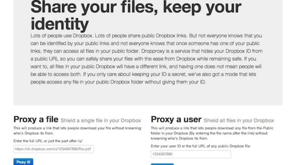 Dropboxからファイルを共有するときのユーザ名を非表示にしてくれる『Dropproxy』