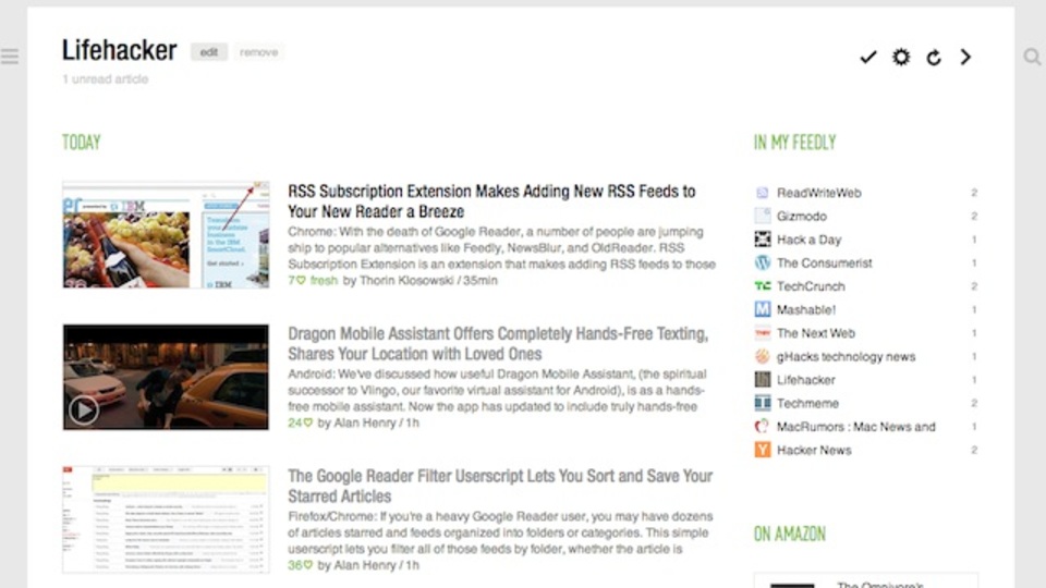 Googleリーダー代替えサービス:米Lifehacker読者のお気に入りナンバーワンは「Feedly」