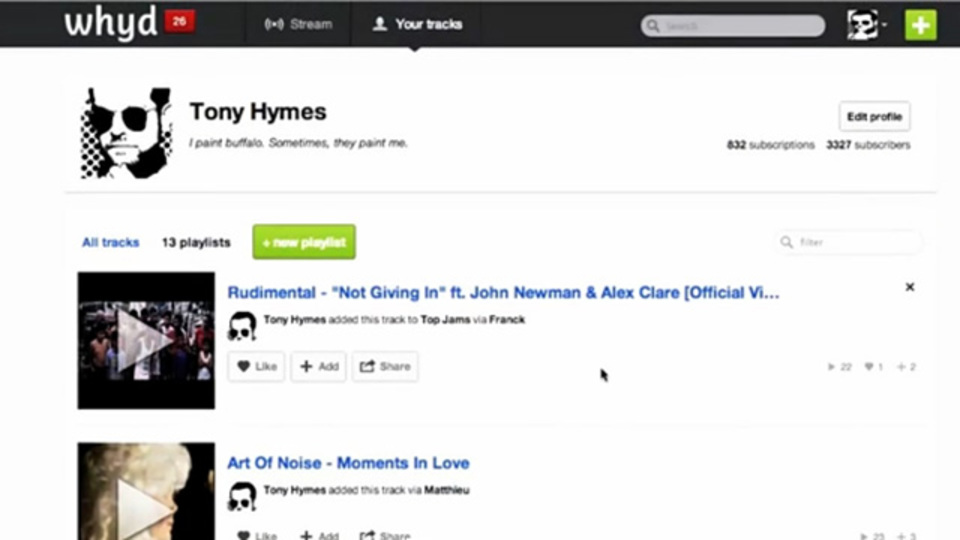 ウェブに点在したお気に入りの音楽をまとめてプレイリストにできる「Whyd」
