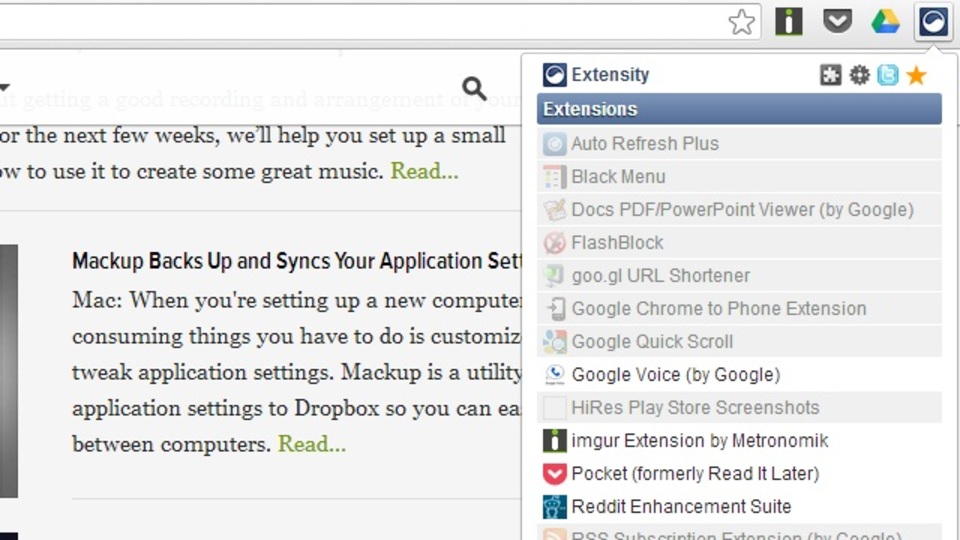 Chrome拡張機能のON/OFFを1クリックで管理:『Extensity』