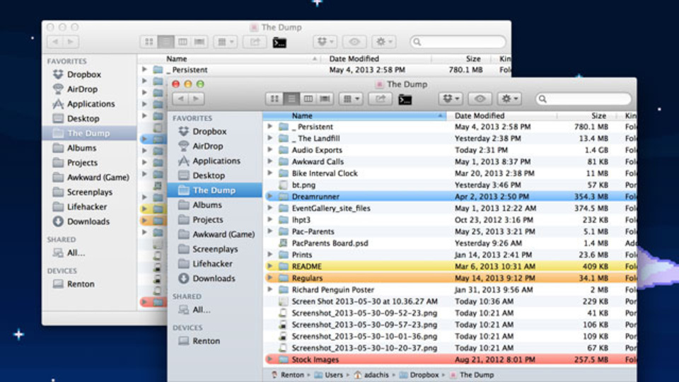 Macハック:2つのFinderウィンドウで同じフォルダを表示するときに便利な技