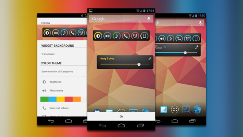 Androidの複数ある音量調整項目を一元管理できるウィジェット『Slider Widget 』