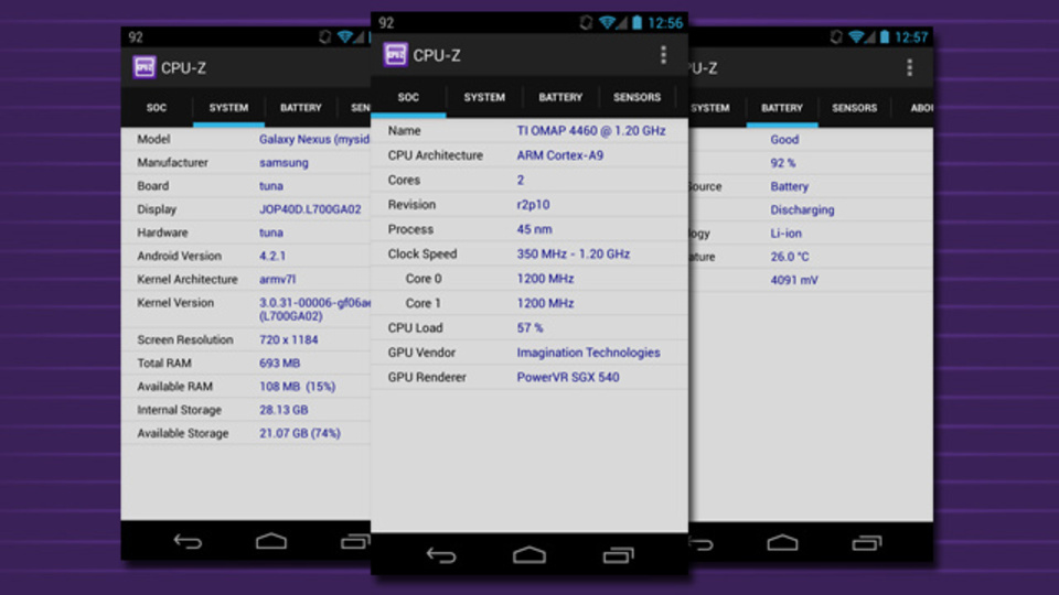 Android端末のCPUやバッテリー状況など「ほとんど」の情報を教えてくれる『CPU-Z』