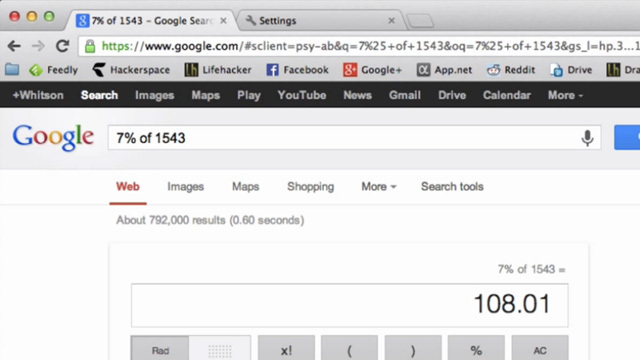Googleの検索バーに計算や変換式を正しく入力すれば、Enterキーを押さずとも答えがわかる