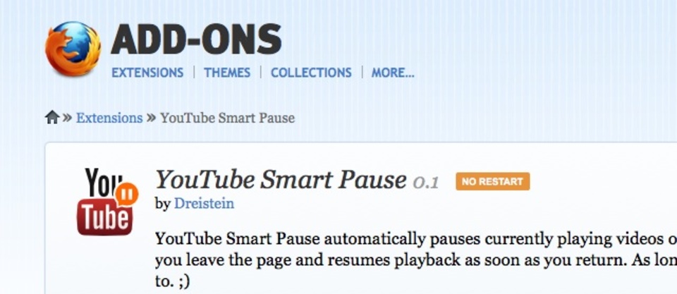 別ページを開くとYouTube動画を停止してくれるFirefoxアドオン「YouTube Smart Pause」