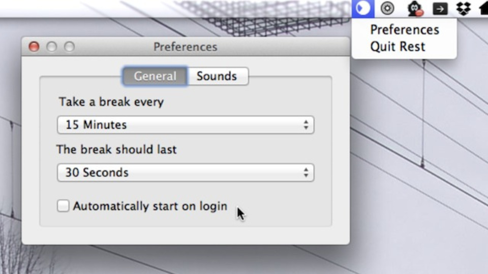 働き過ぎを防ぐ。仕事中にやんわりと休憩を促してくれるMacのタイマー『Rest』